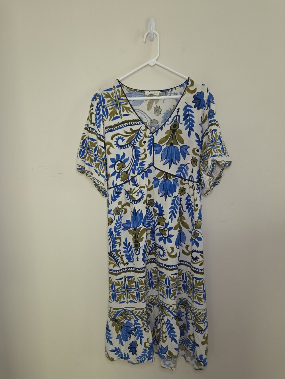 Women's Fig & Flower Midi Length Dress Sz XL